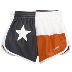 Tyler’s burnt orange Texas shorts